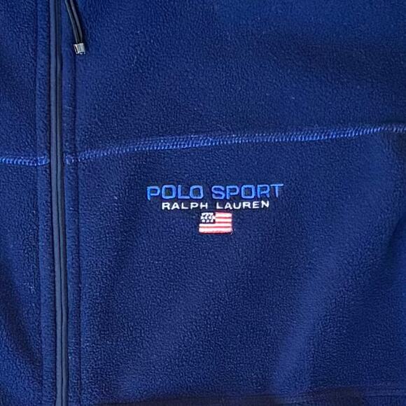 VTG 90s Ralph Lauren Polo Sport Fleece Jacket Thermal Pro Blue Men’s Size XL - Picture 3 of 8